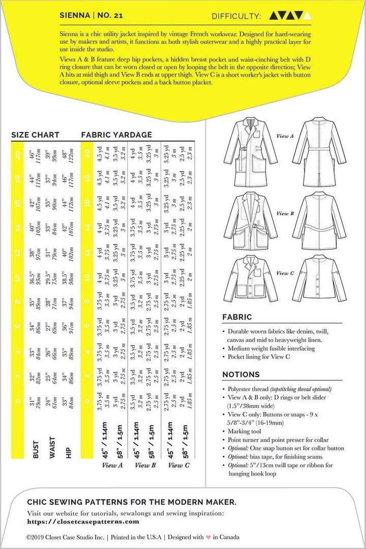 Sienna Makers Jacket, Closet Case Patterns