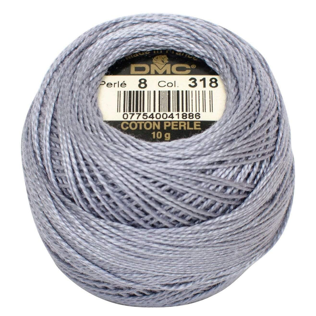 Size 8 Pearl Cotton Ball in Color 318 ~ Light Steel Grey