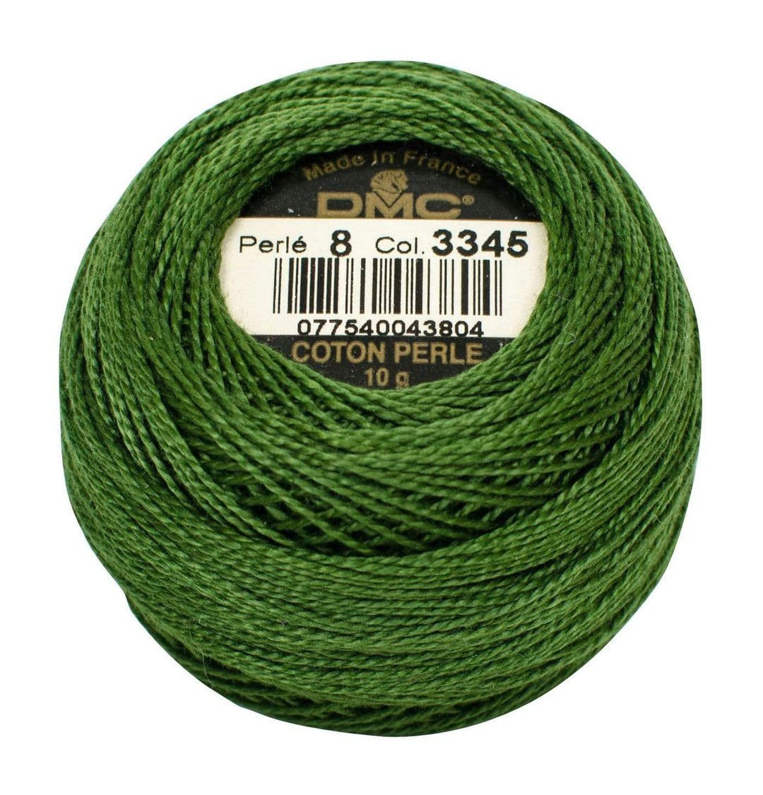 Size 8 Pearl Cotton Ball in Color 3345 ~ Dark Hunter Green