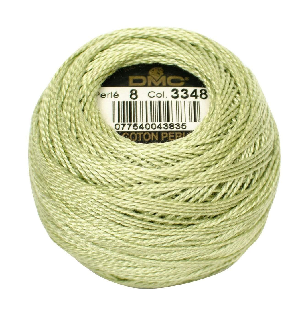 Size 8 Pearl Cotton Ball in Color 3348 ~ Light Yellow Green