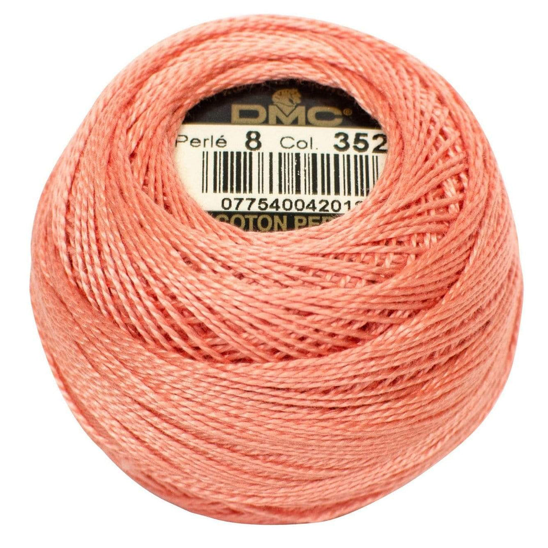 Size 8 Pearl Cotton Ball in Color 352 ~ Light Coral