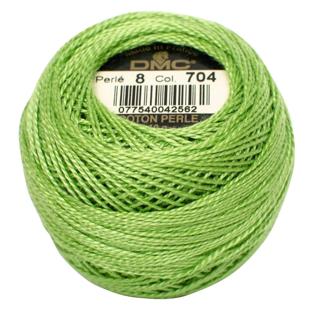 Size 8 Pearl Cotton Ball in Color 704 ~ Bright Chartreuse