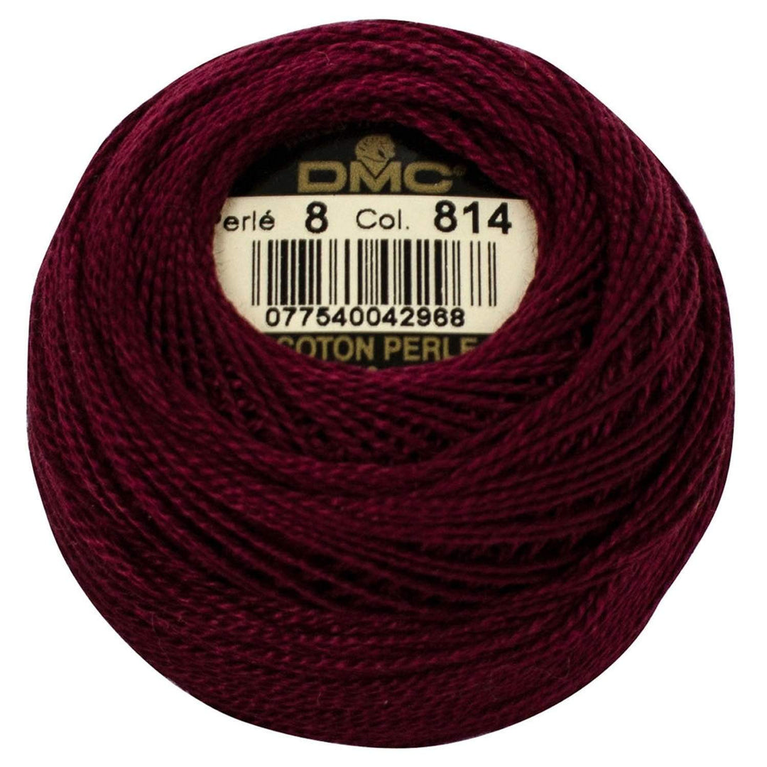 Size 8 Pearl Cotton Ball in Color 814 ~ Dark Garnet