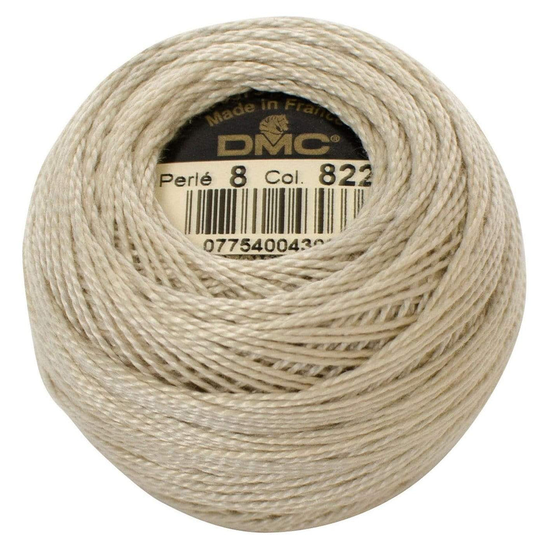 Size 8 Pearl Cotton Ball in Color 822 ~ Light Beige Grey