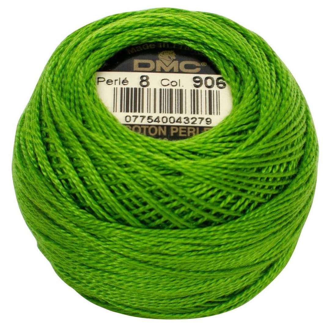 Size 8 Pearl Cotton Ball in Color 906 ~ Medium Parrot Green