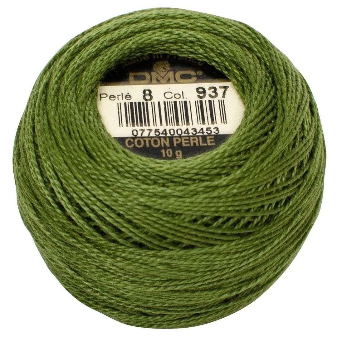 Size 8 Pearl Cotton Ball in Color 937 ~ Medium Avocado Green