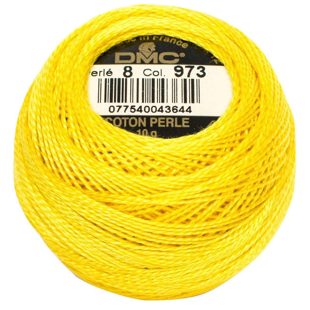 Size 8 Pearl Cotton Ball in Color 973 ~ Bright Canary