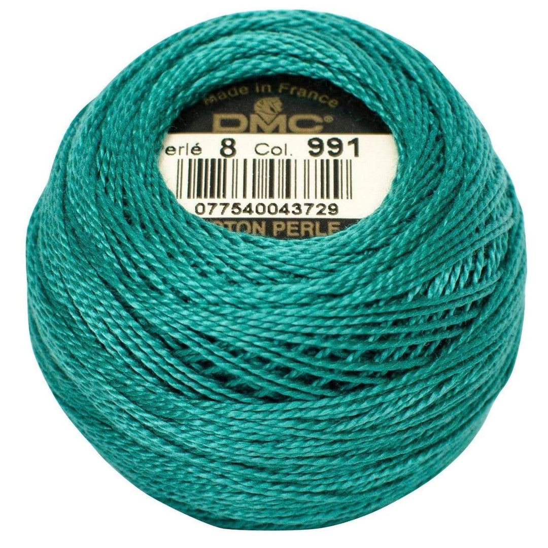 Size 8 Pearl Cotton Ball in Color 991 ~ Dark Aquamarine