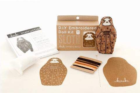 Sloth Embroidery Kit from Kiriki