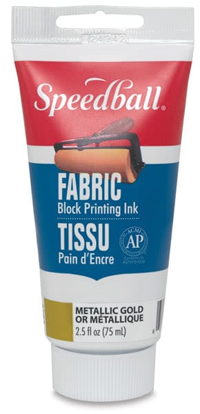 Speedball Fabric Block Printing Ink - Metallic Gold - 2.50z