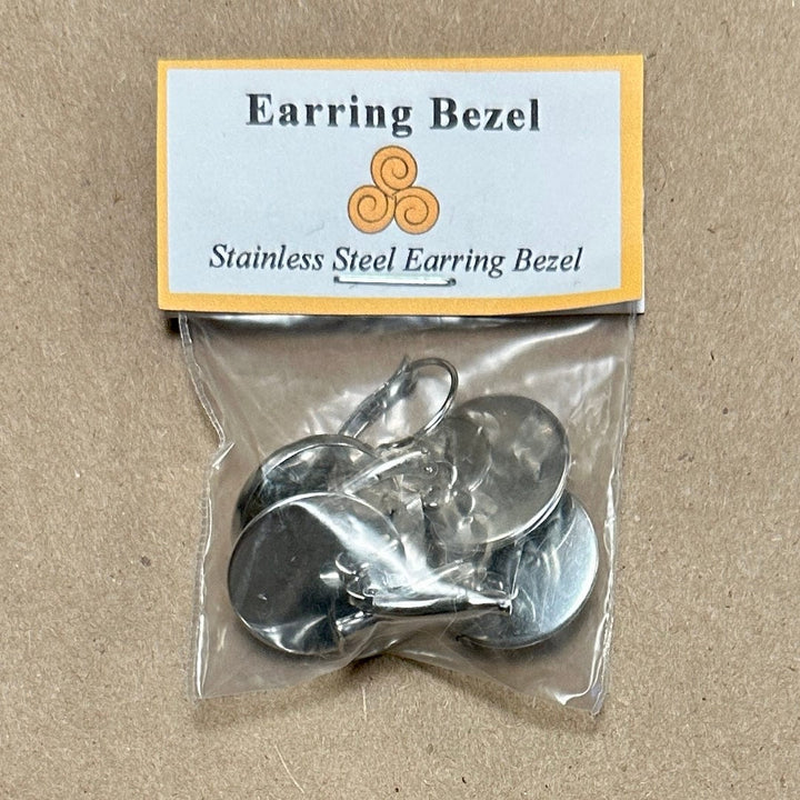 Stainless Steel Earring Bezel Trays - 18mm Round Tray - Two Pair