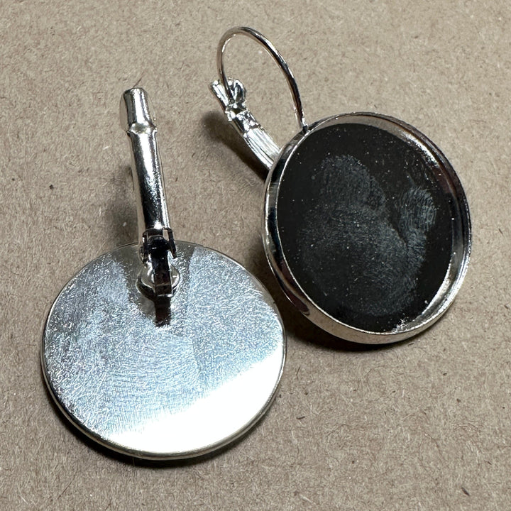 Stainless Steel Earring Bezel Trays - 20mm Round Tray - One Pair