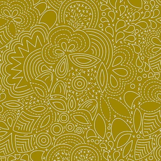 Stitched on Brass - Hopscotch by Alison Glass