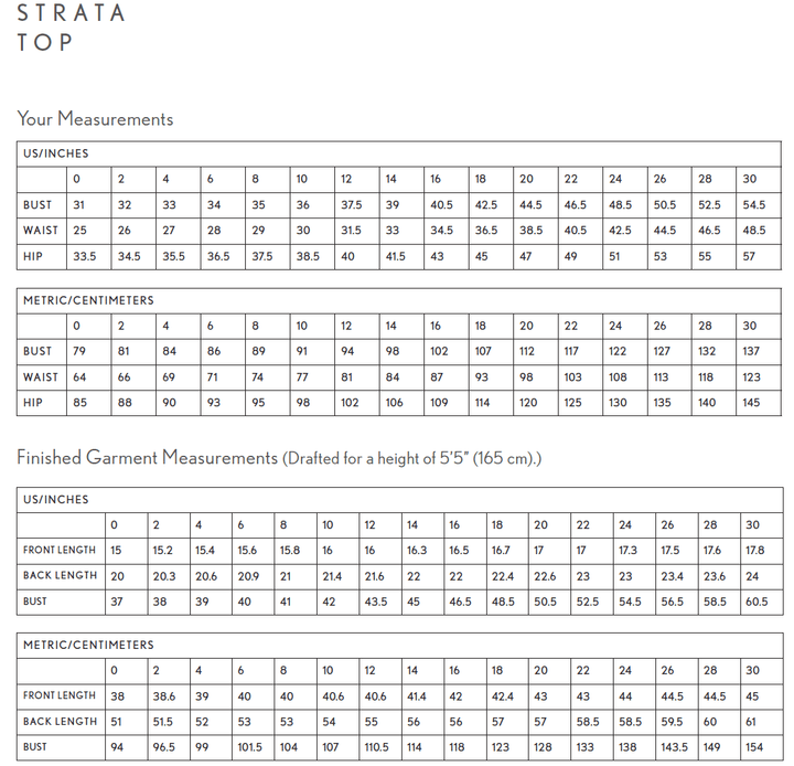 Strata Top Sizes 0-30 - Sew Liberated