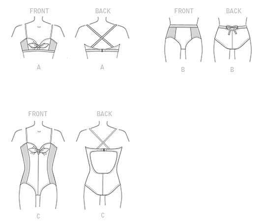 Tie-Detail Bikini and One-Piece Swimsuit, Larger Sizes, Lisette for Butterick B6358