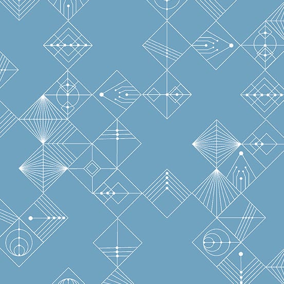 Tiles in Chambray Blue - Century Prints - Deco by Giucy Giuce