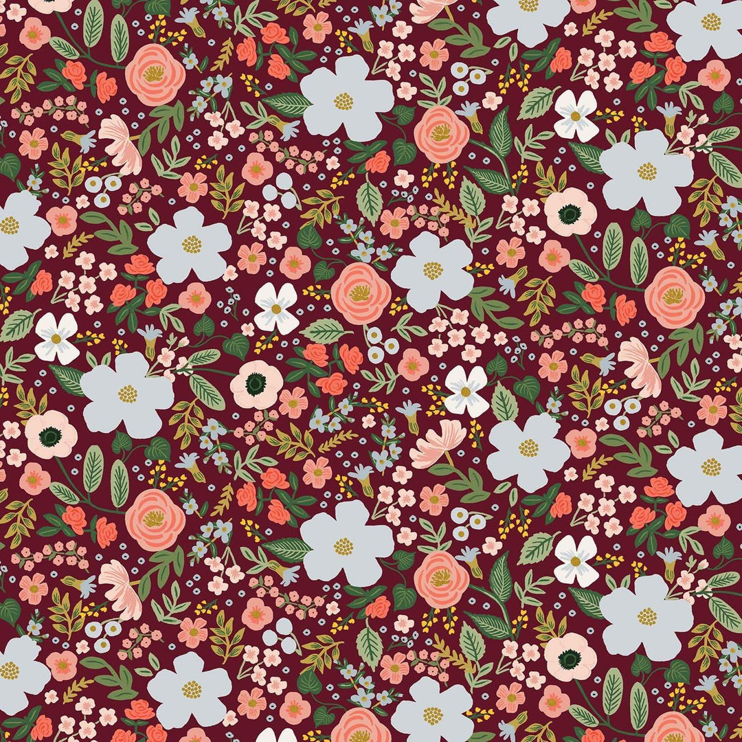 Wild Rose in Burgundy Metallic ~ Garden Party by Rifle Paper Co.