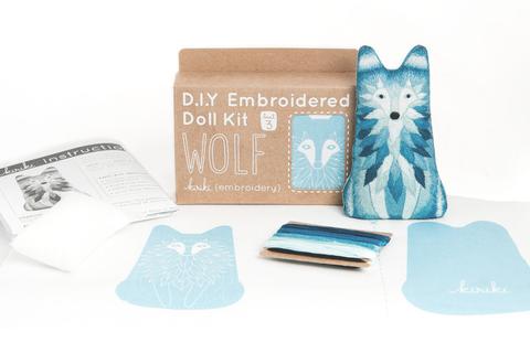 Wolf Embroidery Kit from Kiriki