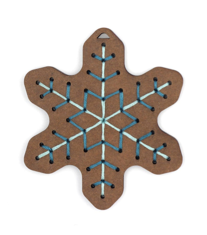Wooden Gingerbread Flake Stitched Ornament Kit from Kiriki