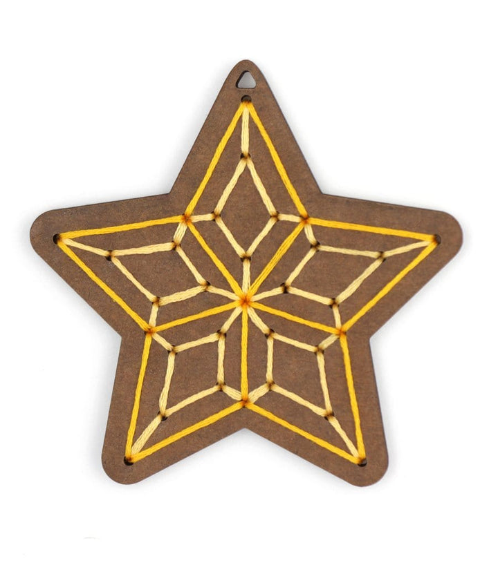 Wooden Star Stitched Ornament Kit from Kiriki