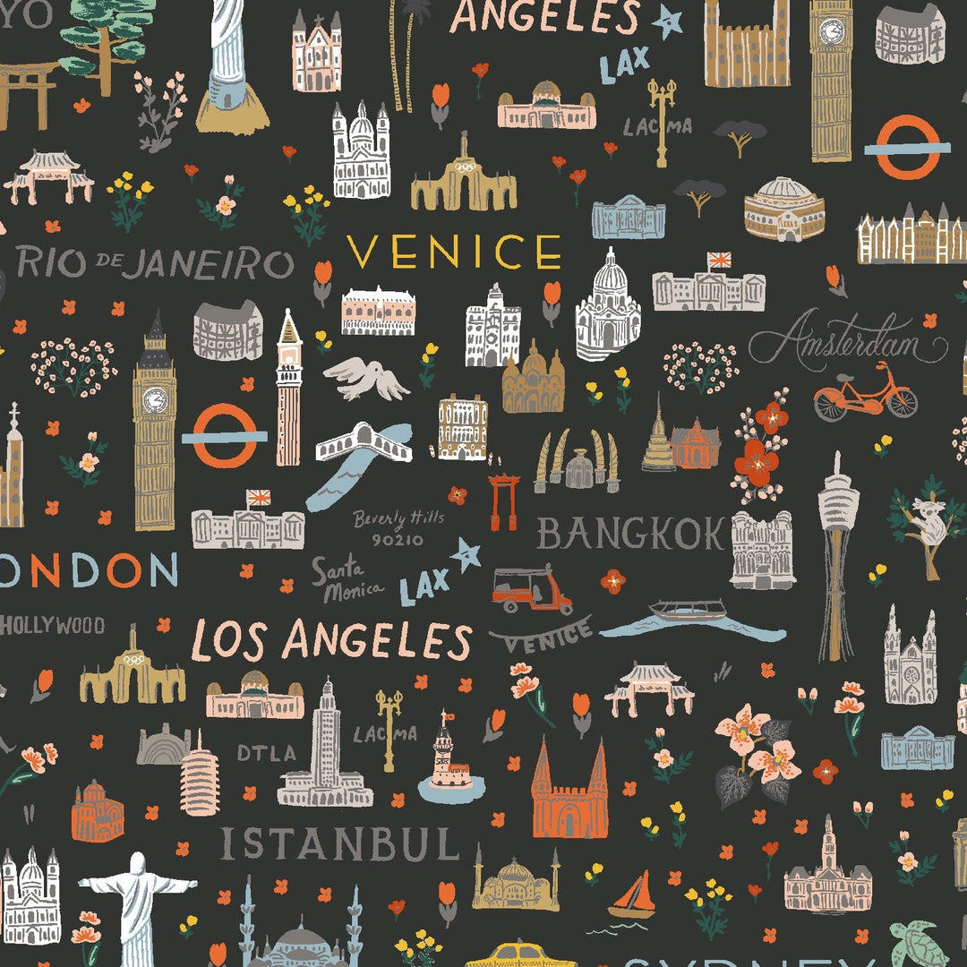 World Traveler in Black ~ Bon Voyage by Rifle Paper Co.