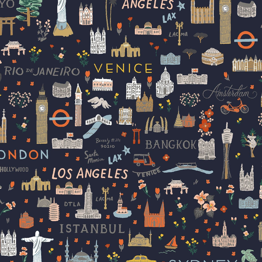 World Traveler in Navy ~ Bon Voyage by Rifle Paper Co.
