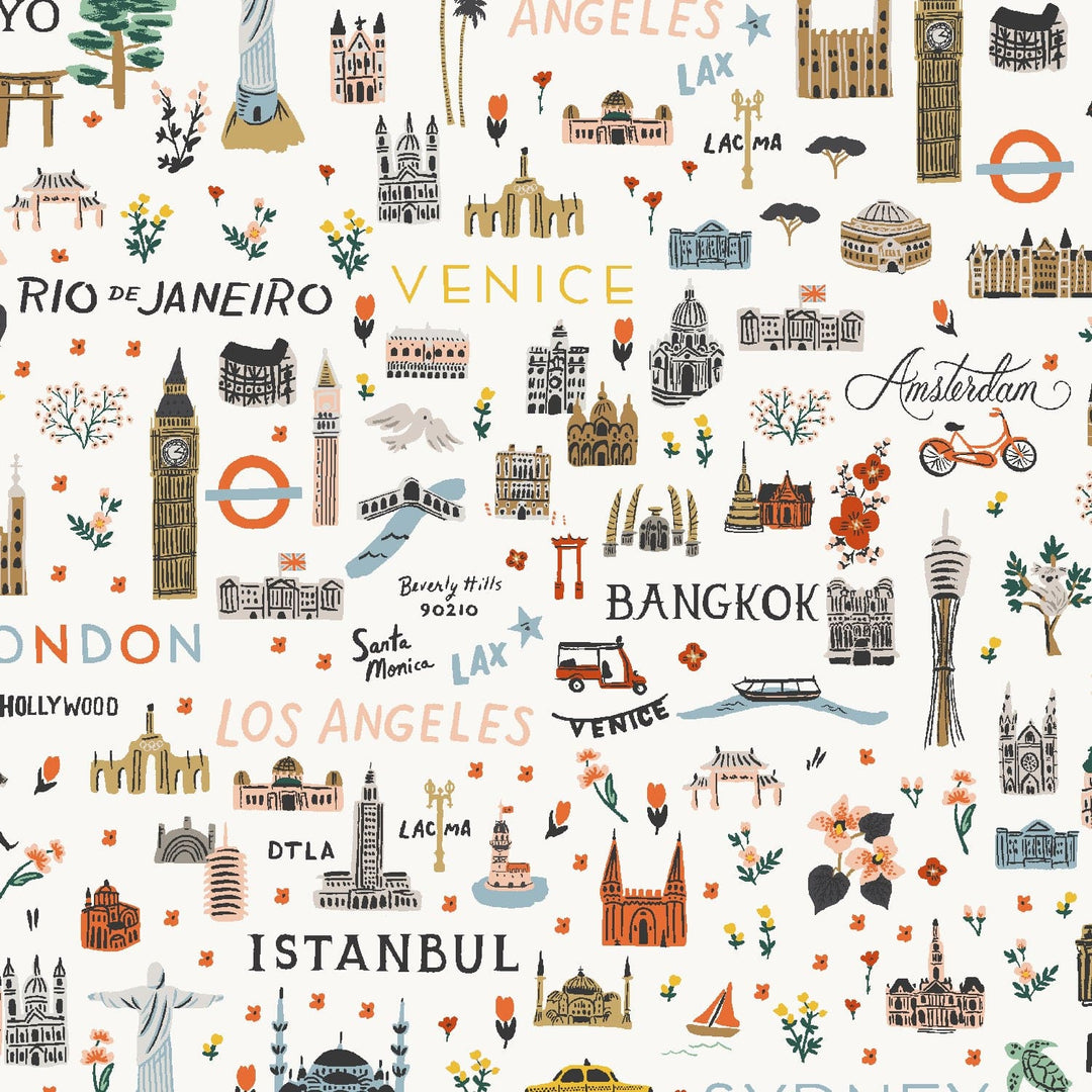 World Traveler in White ~ Bon Voyage by Rifle Paper Co.
