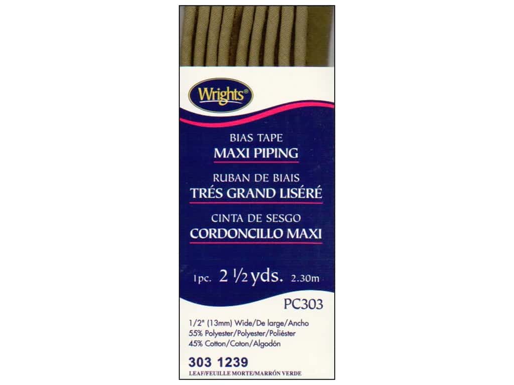 Wrights Packaged Biased Tape Maxi Piping - Leaf