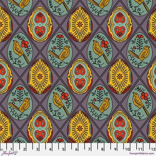 Wycinanki in Plum - Birds of a Feather by Rachel Hauer - Freespirit