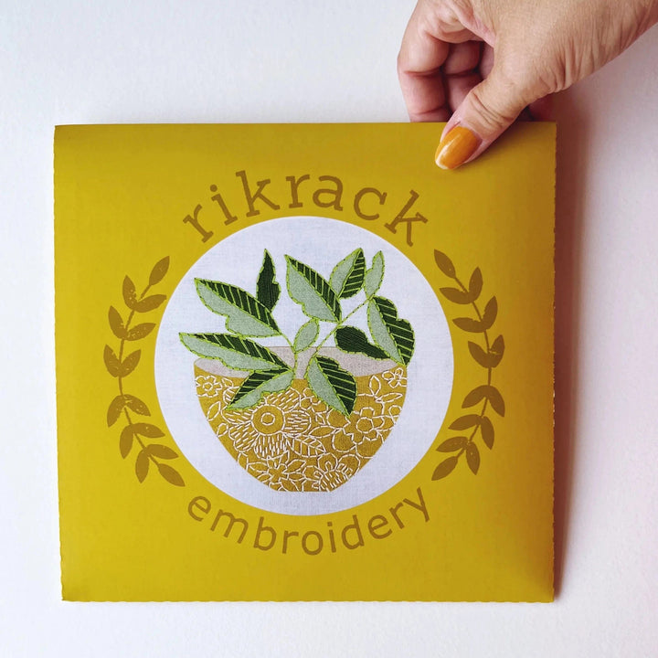 Yellow Flower Pot - Embroidery Kit - Rikrack