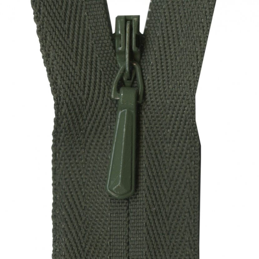 YKK Unique Invisible Zipper in Olive