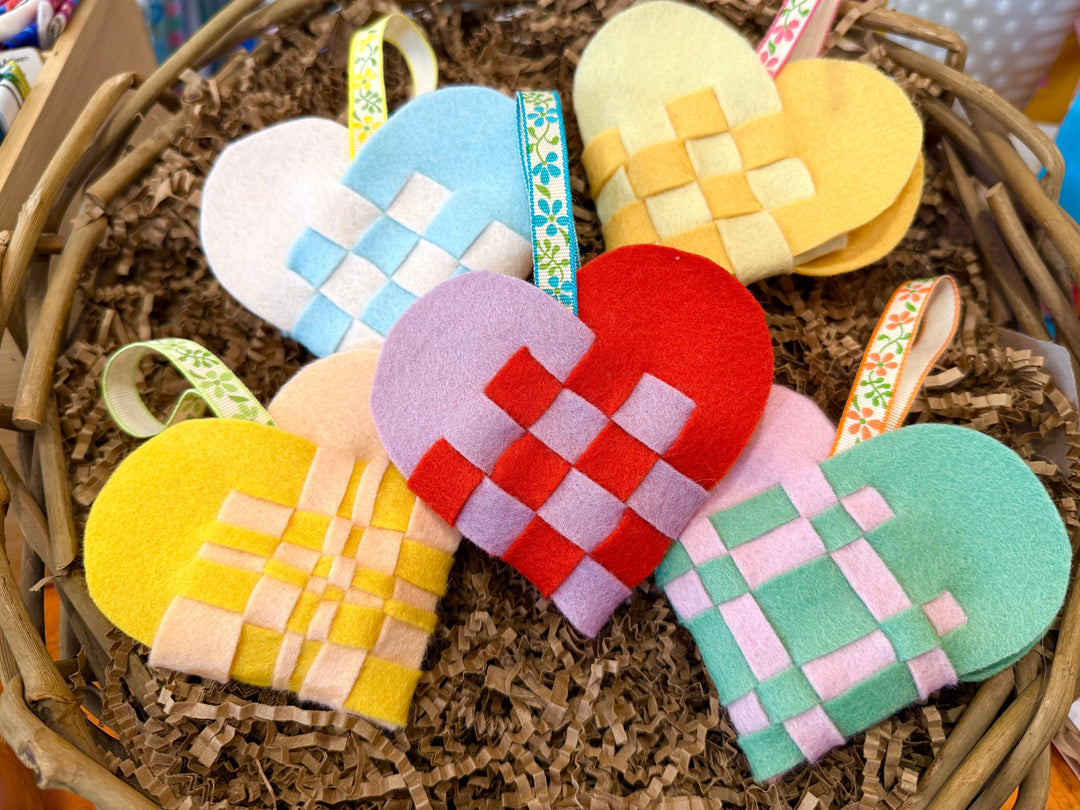 Julehjerte: Danish Woven Felt Heart Baskets