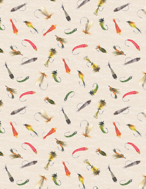 Fishing Lures in Cream - Gone Fishing