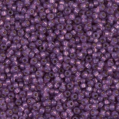 Default 11/0 - Miyuki Seed Beads - Duracoat Dyed Silverlined - Dark Lilac - 11-4248
