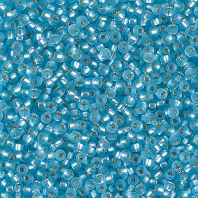Default 11/0 - Miyuki Seed Beads - Matte Silverlined - Aqua -