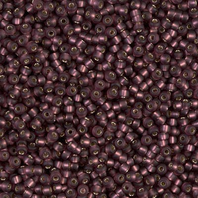 Default 11/0 - Miyuki Seed Beads - Matte Silverlined - Dark Smoky Amethyst - 11-13F