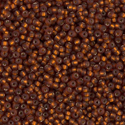 Default 11/0 - Miyuki Seed Beads - Matte Silverlined - Dark Topaz - 11-5F