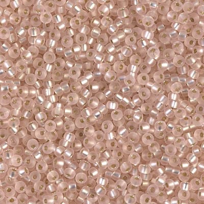 Default 11/0 - Miyuki Seed Beads - Matte Silverlined - Light Blush - 11-23F