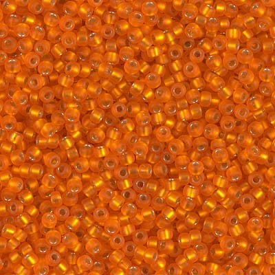 Default 11/0 - Miyuki Seed Beads - Matte Silverlined - Orange - 11-8F