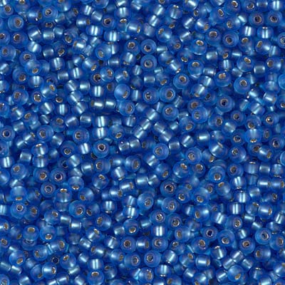 Default 11/0 - Miyuki Seed Beads - Matte Silverlined - Sapphire - 11-19F