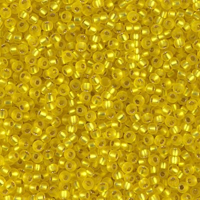 Default 11/0 - Miyuki Seed Beads - Matte Silverlined - Yellow - 11-6F