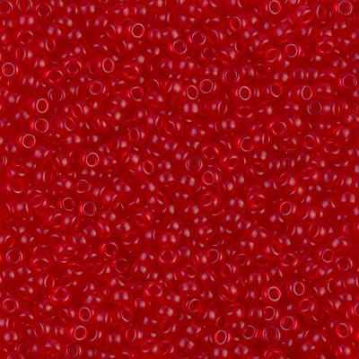 Default 11/0 - Miyuki Seed Beads - Semi-Frosted Transparent - Red Orange -