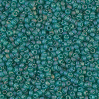 Default 11/0 - Miyuki Seed Beads - Transparent Matte AB - Emerald - 11-147FR