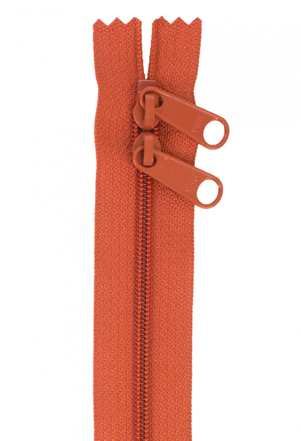 30" Double Slide Handbag Zipper in Redwood