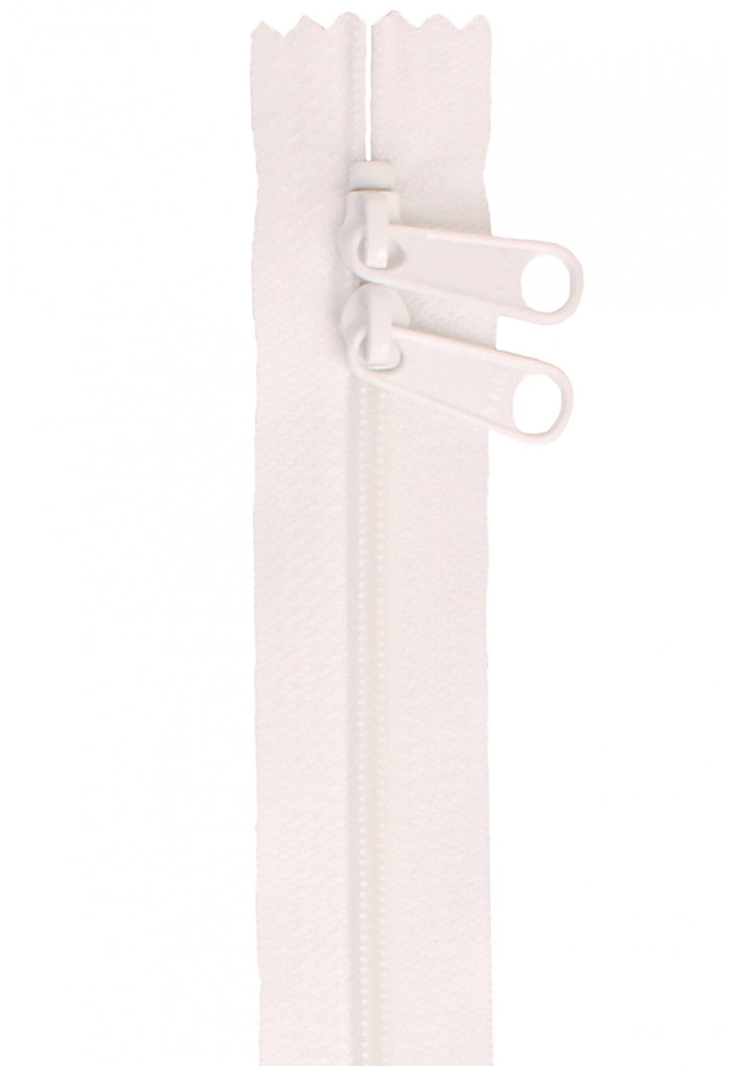 30" Long Double Slide Handbag Zipper in White