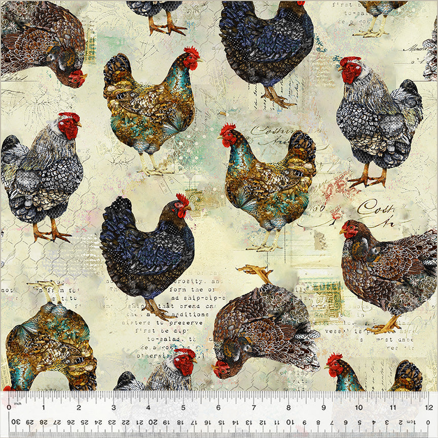 Rustic Chickens in Multi - Boho Chicks - Whistler Studios