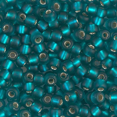 Default 6/0 - Miyuki Seed Beads - Matte Silverlined - Teal - 6-2425F