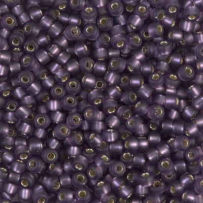 Default 8/0 - Miyuki Glass Seed Beads - Matte Silverlined - Amethyst - 8-24F