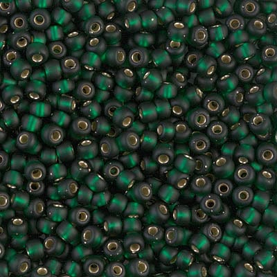 Default 8/0 - Miyuki Glass Seed Beads - Matte Silverlined - Dark Emerald - 8-27F