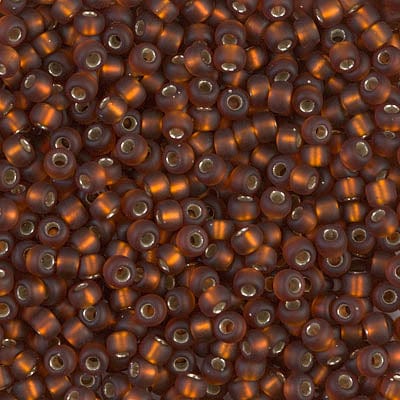 Default 8/0 - Miyuki Glass Seed Beads - Matte Silverlined - Dark Topaz - 8-5F